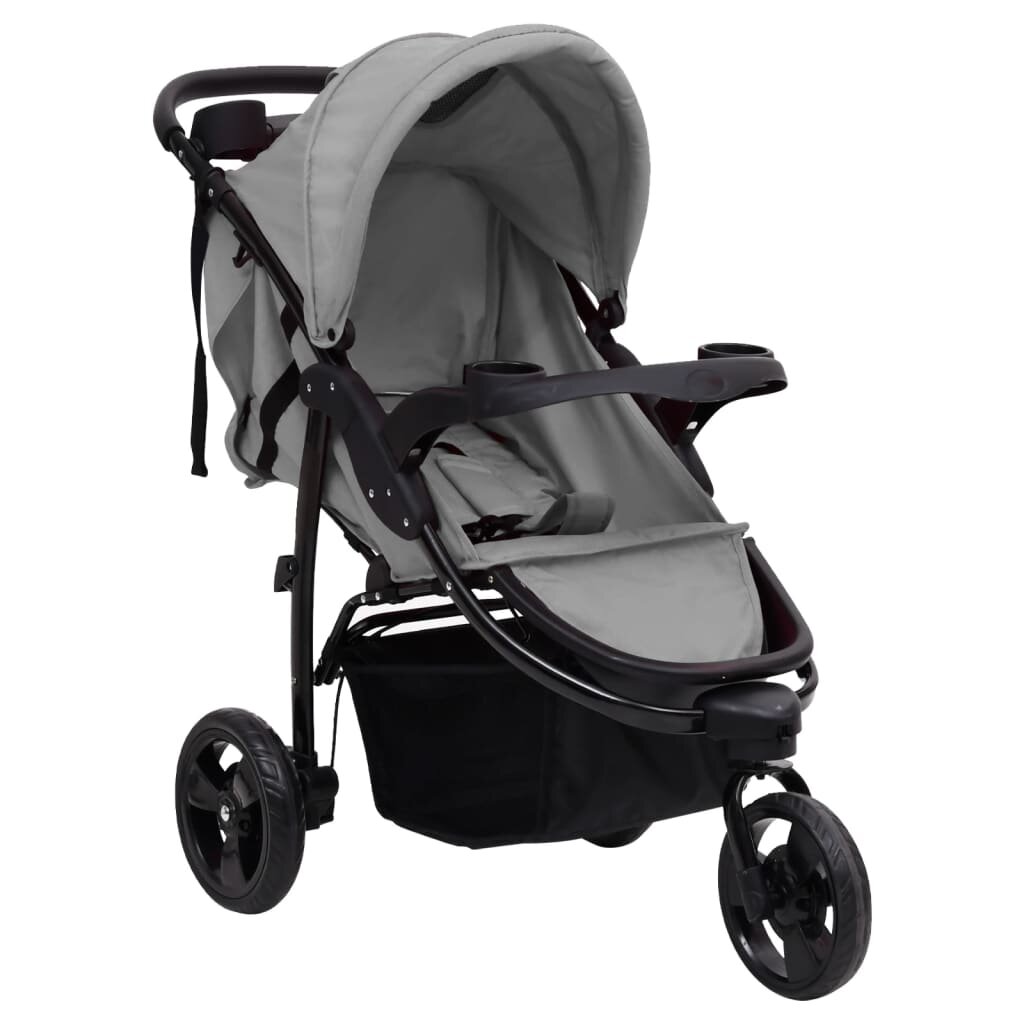 

[EU Direct] vidaXL 10353 3-wheel Baby Stroller Folding Steel Luxury Baby Stroller Cart Portable Pushchair Infant Carrier