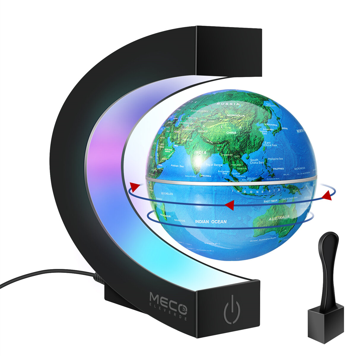 

MECO ELEVERDE Floating Globe with LED Light Magnetic Levitation World Globe for Education Office Desk Gadget Decor