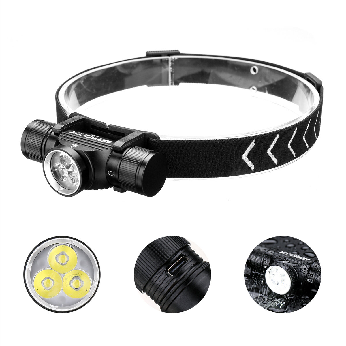 

Astrolux® HS03 3* LH351B Powerful LED Headlamp 1080LM Headlight Type-C Rechargeable with 18650 Battery Waterproof Campin