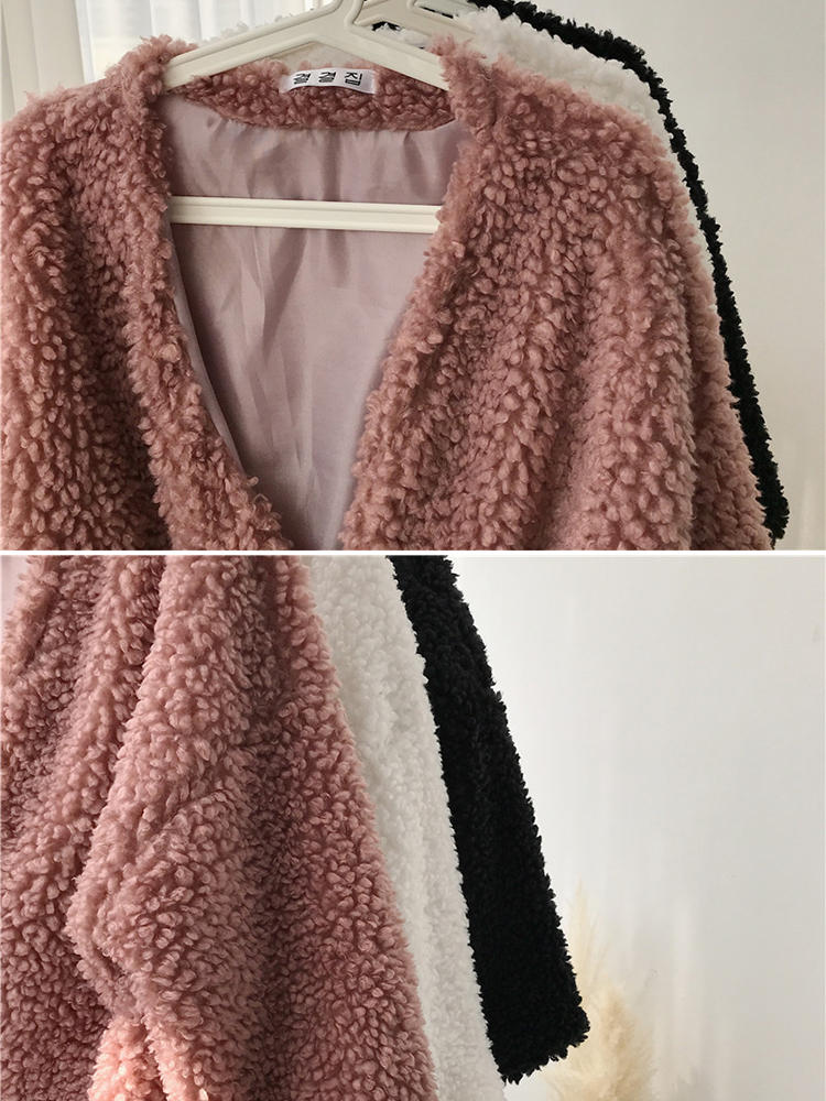 Women trendy solid color fluffy short cardigan coats Sale - Banggood.com