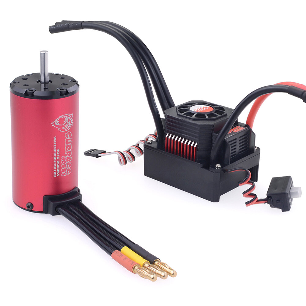 Surpass Hobby Diamond Seriers Waterproof 4076 2000KV Brushless Motor with 120A ESC for 1/8 RC Vehicl