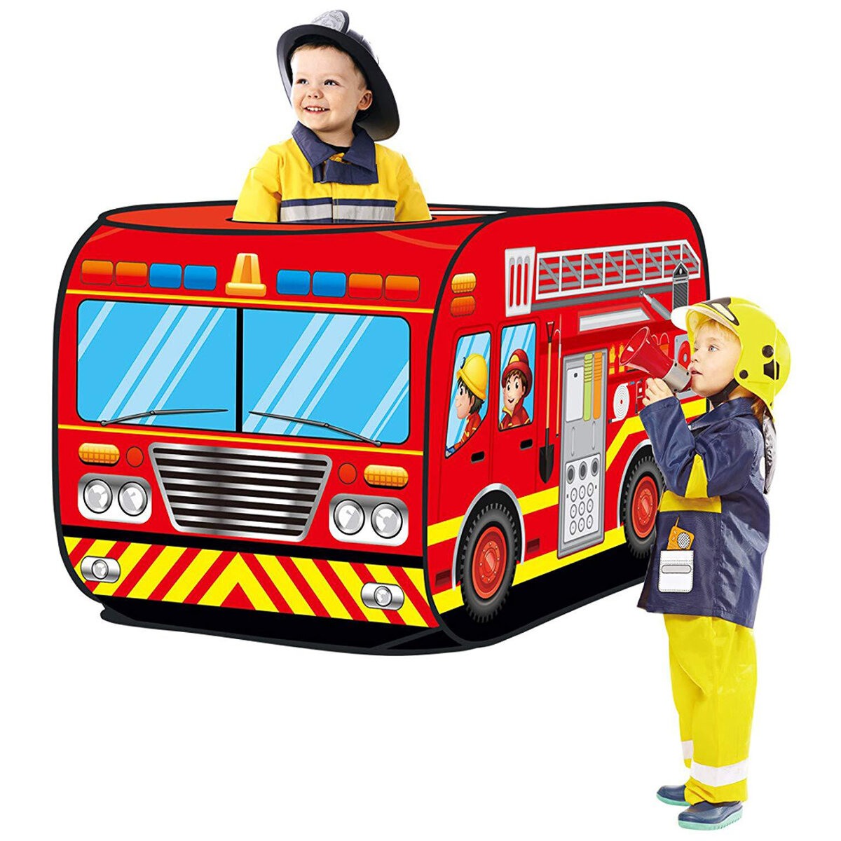 Opvouwbaar Spelhuis Speeltent voor kinderen Brandweerwagen Politieauto Schoolbussen Ijstruck Modelhu