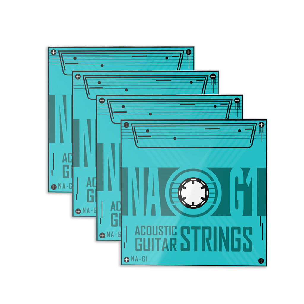 

NAOMI 24pcs/4pack Professional Acoustic Guitar Strings Phosphorus Copper Coating .010-.050 Inch Clear Tone Soft Feeling