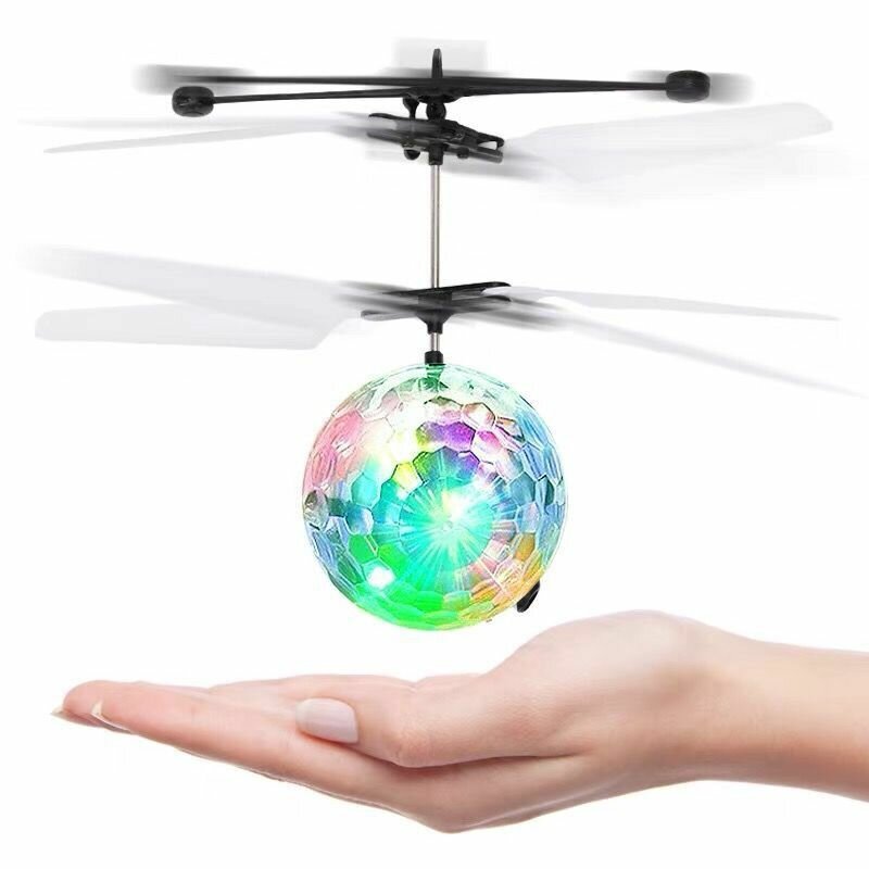 Mini Gebaar Sensing Levitatie Flying Led Light Crystal Ball RC Helicopter Kinderspeelgoed