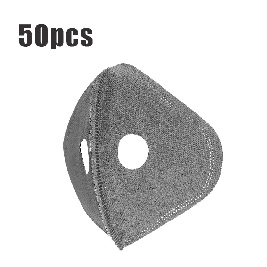

50Pcs 5-Layers Cycling Mask Filter Replacement Anti Dust PM2.5 Activated Carbon Filter for Bike Bicycle Face Mask Sport