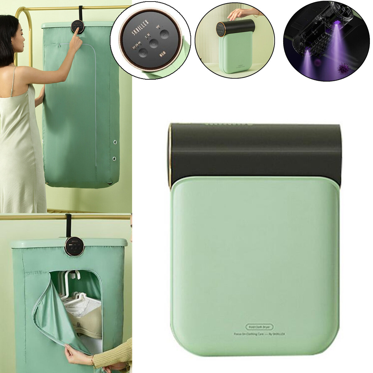 220V 400W Mini Folding Drying 2 Modes Electric Dryer Multifunctional Portable Cloth Sterilization For Outdoor Travel