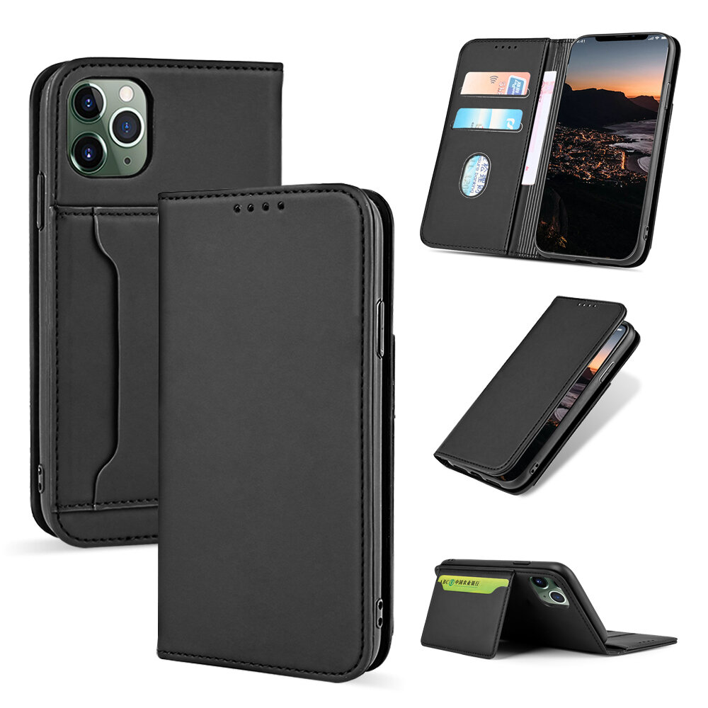 

Bakeey for iPhone 11 Case Business Flip Magnetic with Multi-Card Slots Wallet Shockproof PU Leather Protective Case
