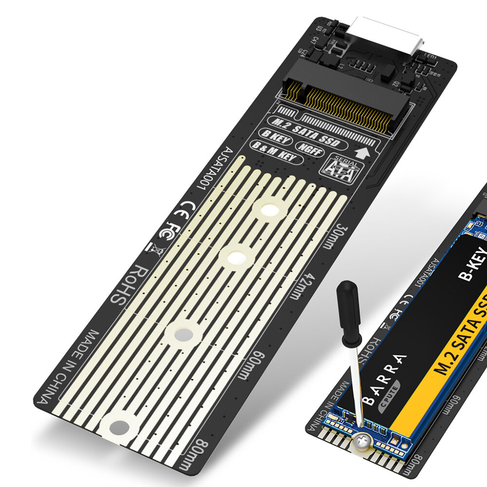 AODUKE JMS578 USB 3.0 SATA M.2 NGFF外付けハードドライブエンクロージャHDD SSDソリッドステートモバイルハードディスクボックスアダプター読み取りディスクAJSATA001