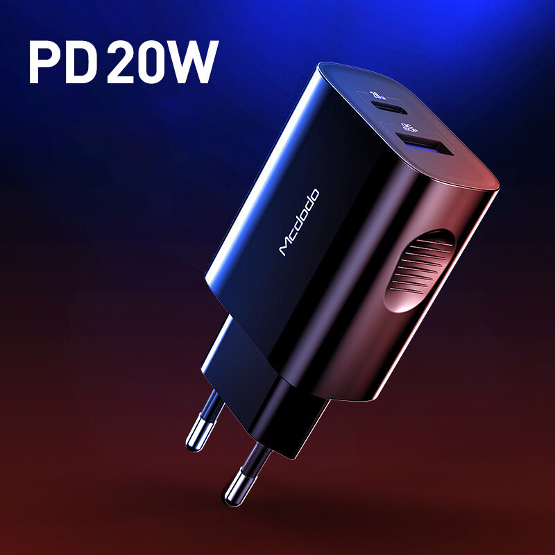 

MCDODO 20W QC3.0 PD Dual USB Charger Travel Charger Adapter Fast Charging For iPhone 12 Pro Max Mini OnePlus 8Pro 8T