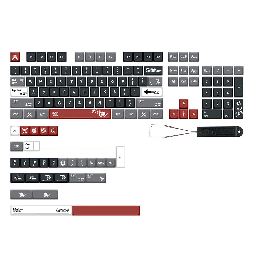 

JSJT 133 Keys King of War PBT Keycap Set XDA Profile Five-sided Sublimation Custom Keycaps for Mechanical Keyboards