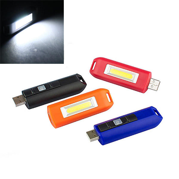 Mini 0,5W USB wiederaufladbare COB LED Schlüsselanhänger Taschenlampe Taschenlampe