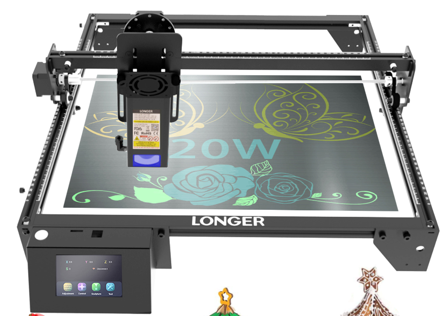 

[EU/US Direct]LONGER RAY5 20W Laser Engraver Cutter, Fixed Focus, 0.08*0.1mm Laser Spot, Color Touchscreen, 32-Bit Chips