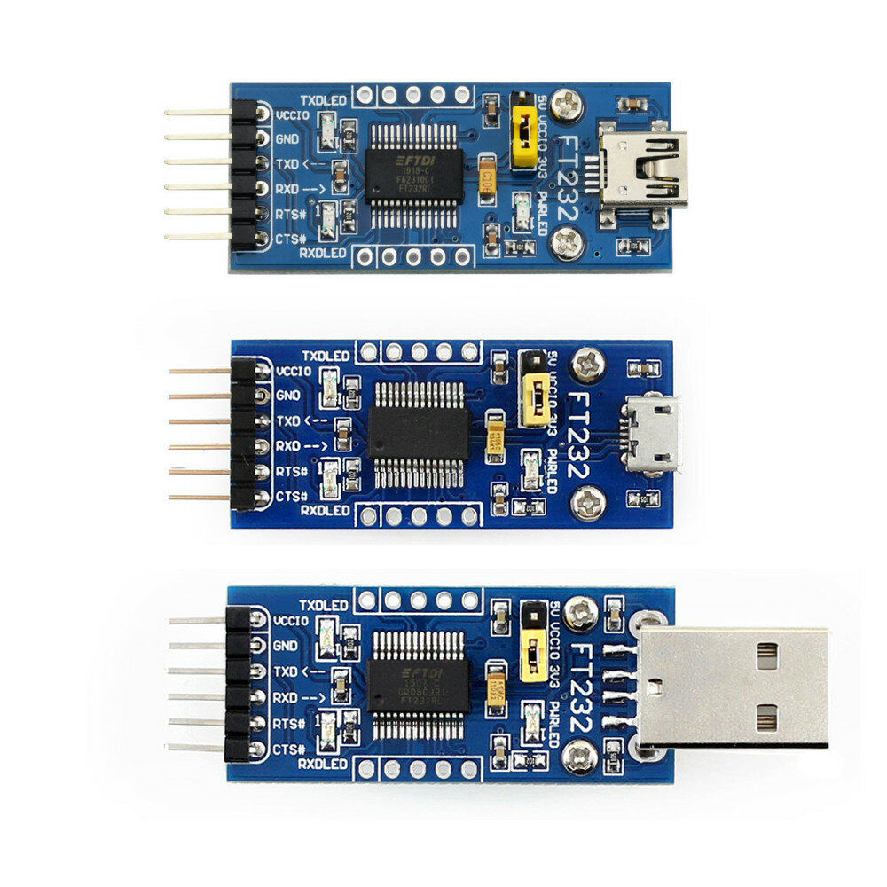 Waveshare? FT232 Module USB to Serial USB to TTL FT232RL Communication Module Mini/Micro/Type-A Port