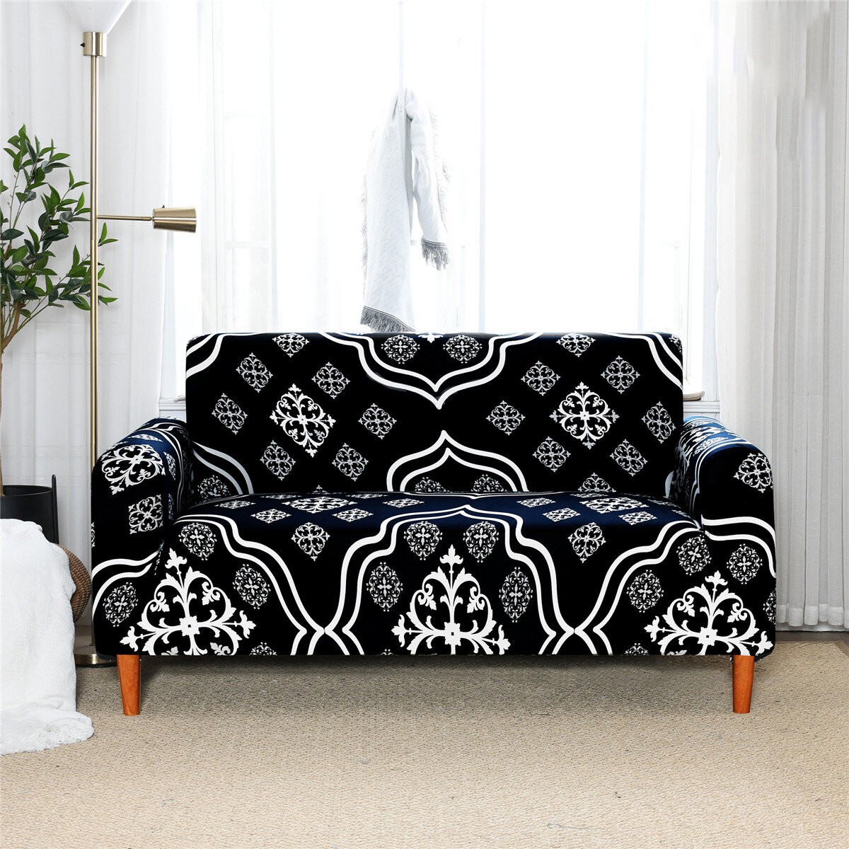 3 مقاعد غطاء أريكة مرن طباعة عالمية حامي مقعد غطاء أريكة ممتد غطاء أريكة ديكور المنزل والمكتب