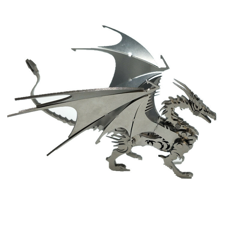 

Steel Warcraft DIY 3D-головоломка Дракон Игрушки из нержавеющей стали Модель здания Декор 16 * 5.3 * 14 см