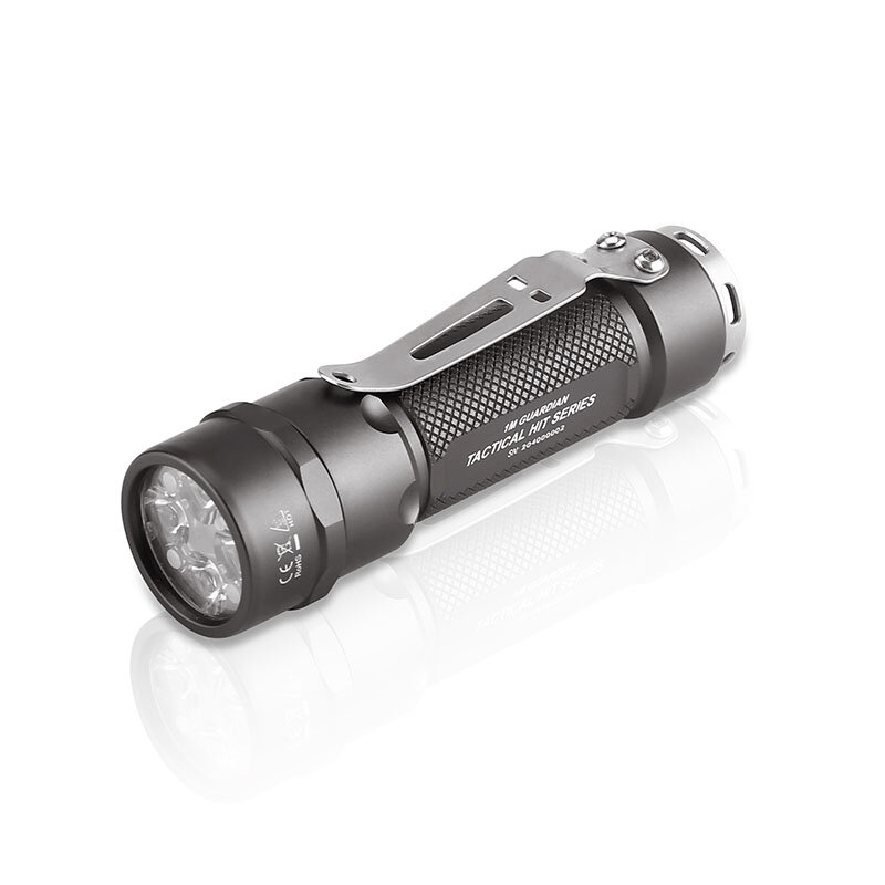 

JETBeam 1M GUARDIAN 5* LED 1200lm White+Red+Green EDC Tactical Flashlight 3-color Light Source Night Version Professio