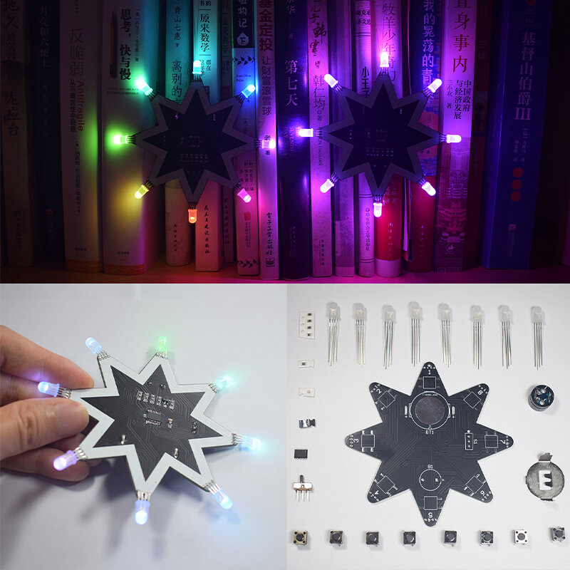 

Цвет LED Восьмиугольная звезда в форме рождественской елки Музыкальное украшение Коробка Электронный орган Клавиатура DI