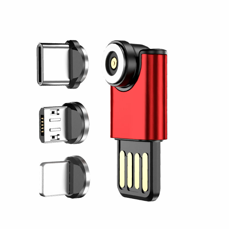 540 ? Roteren Mini magnetische oplader Dual Sides USB naar Micro / Type-C/ voor verlichtingsadapter