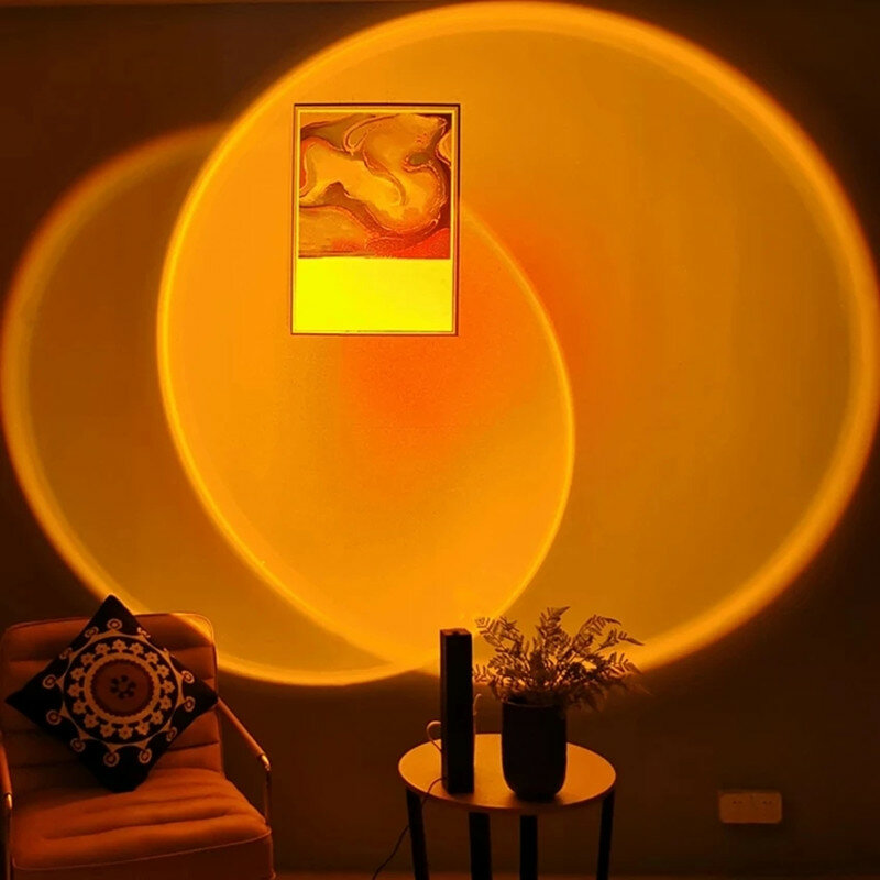 

Replaceable Lens Sunset Lamp Nordic Indoor Lighting LED Floor Lamp Living Room Bedroom Atmosphere Decoration Floor Light