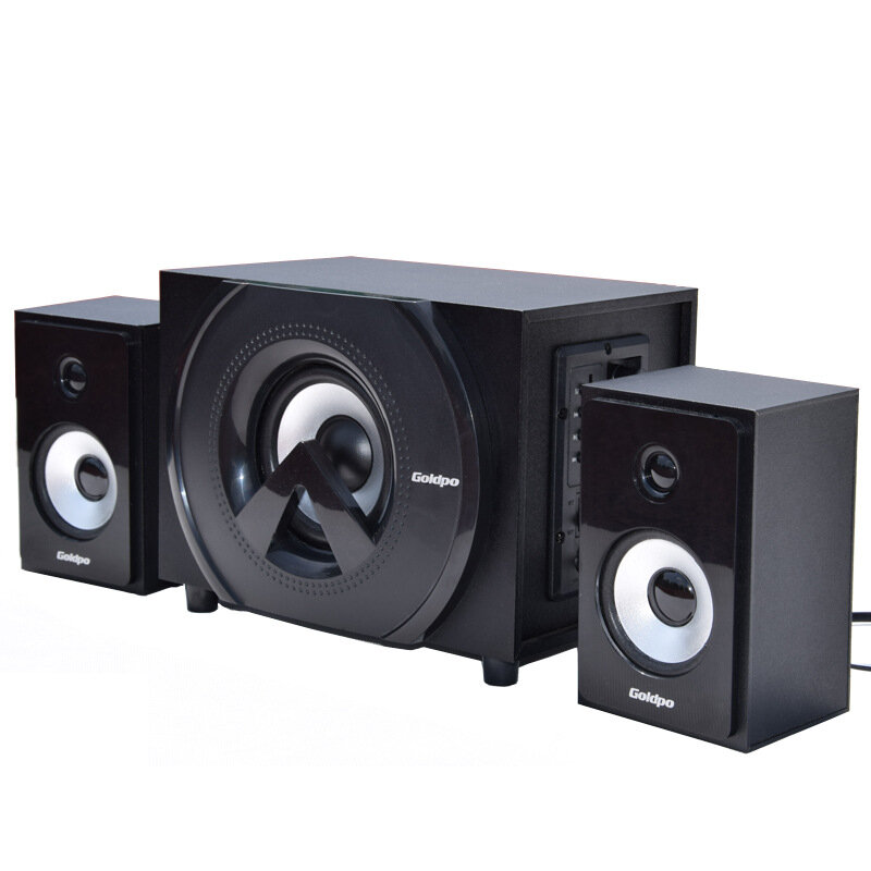 Goldpo A150 5.0 bluetooth Speaker Audio Home Desktop Subwoofer 2.1 Wooden Speaker HiFi Sound Quality Dual 3-inch High-fr