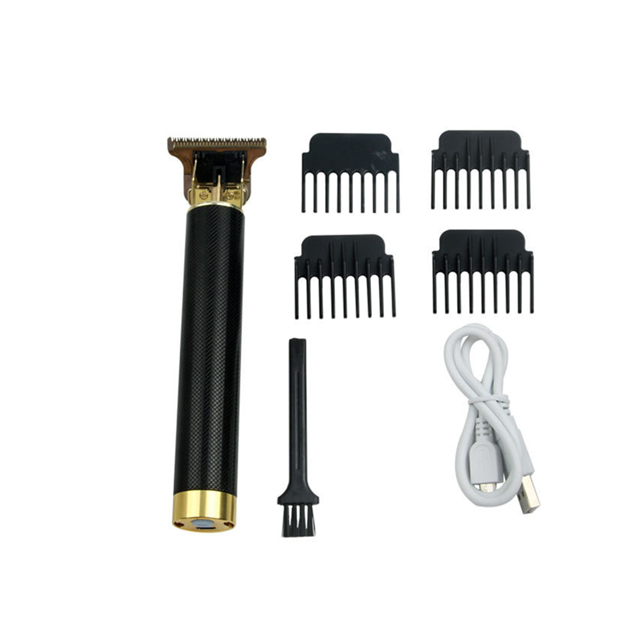 Men's Electric Shaver Kit Low Noise USB Charging Waterproof Hair Chipper Set With 4 Limit Comb