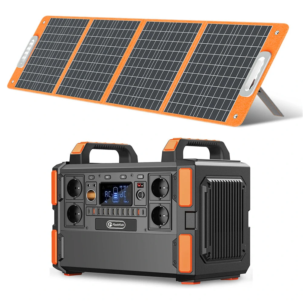 Στα 896,80€ από αποθήκη Τσεχίας | [EU Direct] FlashFish F132 1000W Portable Power Station With 100W Foldable Solar Panel Emergency Power Supply For Camping RV Travel