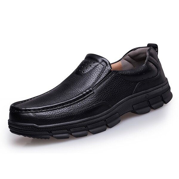 Big Size Men Formal Leather Oxfords Slip On Round Toe Shoes Soft Bottom ...