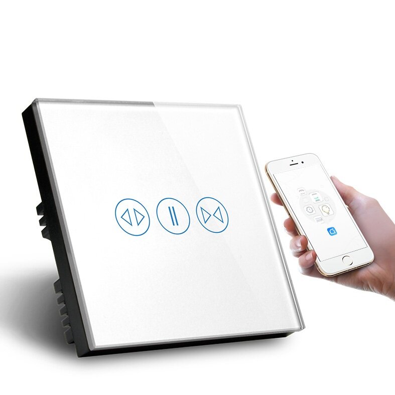 

MAKEGOOD 110-240V 2,4 ГГц Smart Wi-Fi сенсорный выключатель-занавес, совместимый с Amazon Alexa и Google Assistant
