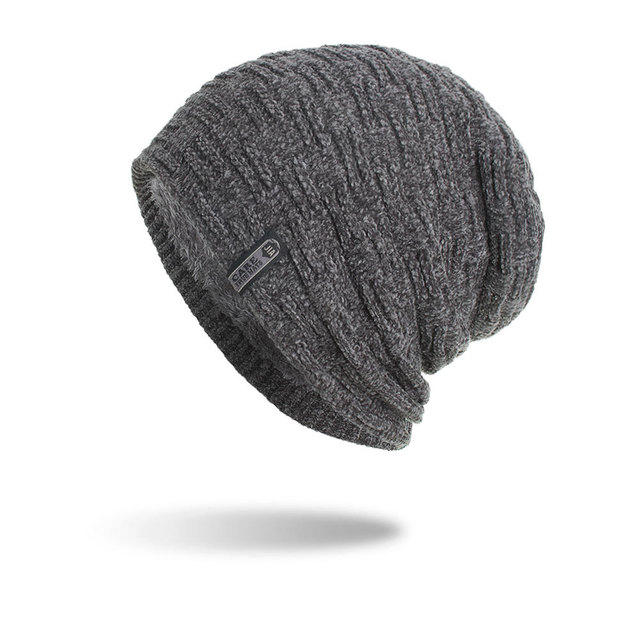 Men Women Beanie Hats Thicken Fabric Label Head Cap Knitted Sweater Caps