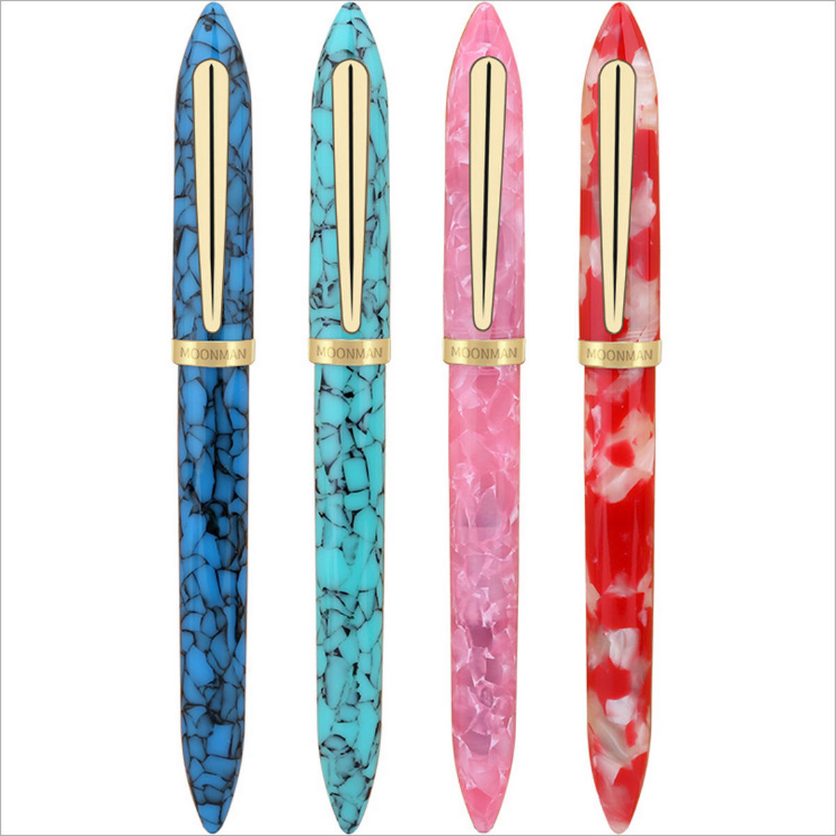 Moonman S1 Acrylic Resin Fountain Pen 0.38mm/0.5mm Nib Writing Signing Ink Pens Office School Stationery Supplies Gift f