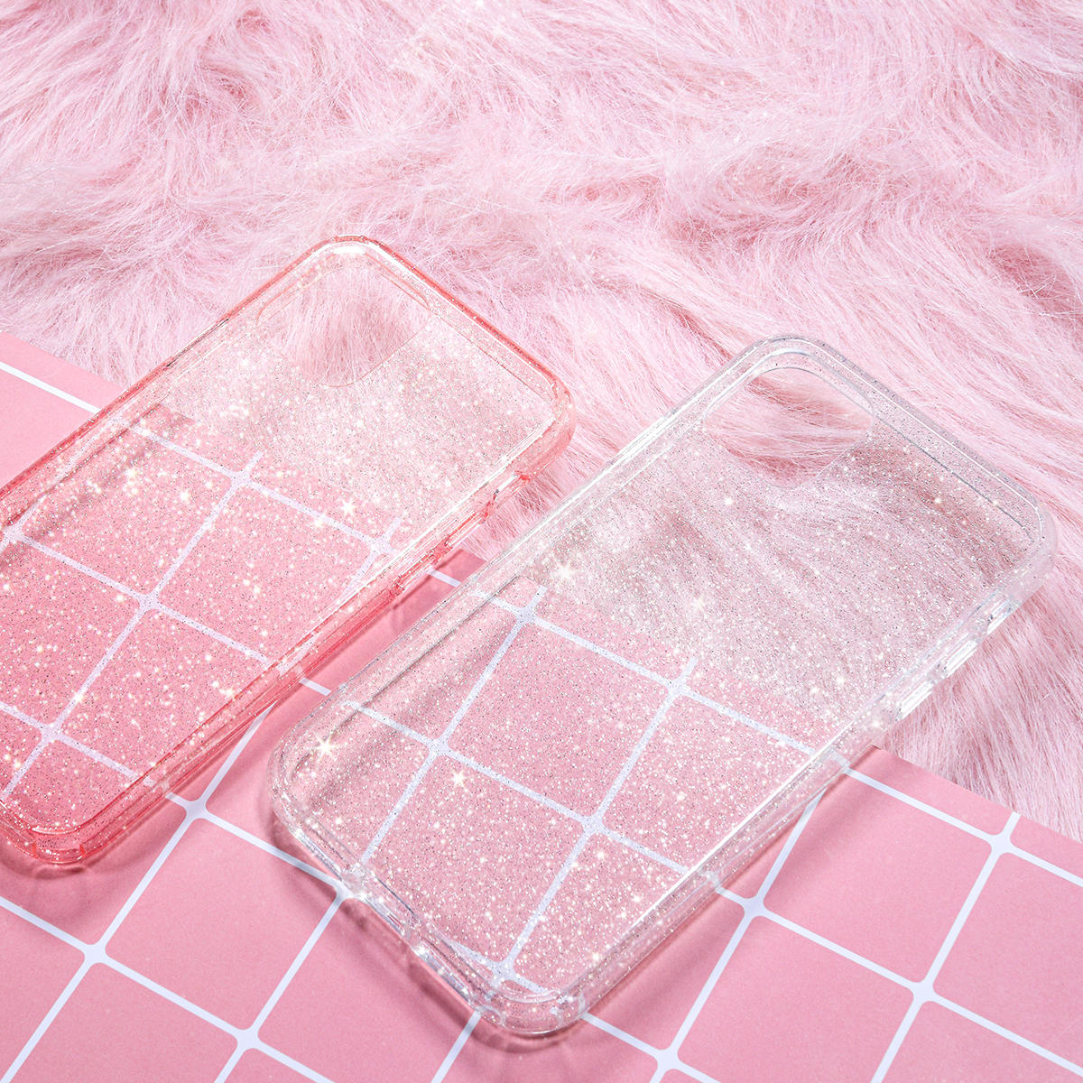 Rock Shockproof Transparent Soft TPU+Hard PC Bling Glitter Shiny Phone Protective Case for iPhone 11