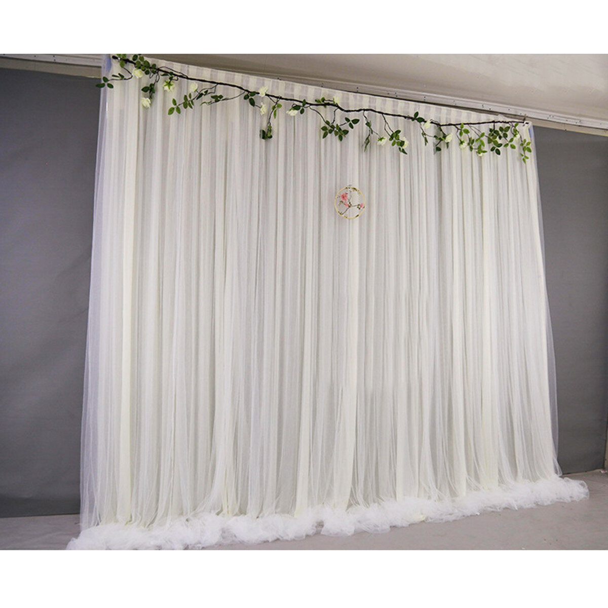 

2X2M Wedding Party Backdrop Curtain Background Decoration + White Gauze Net Decorative Curtains