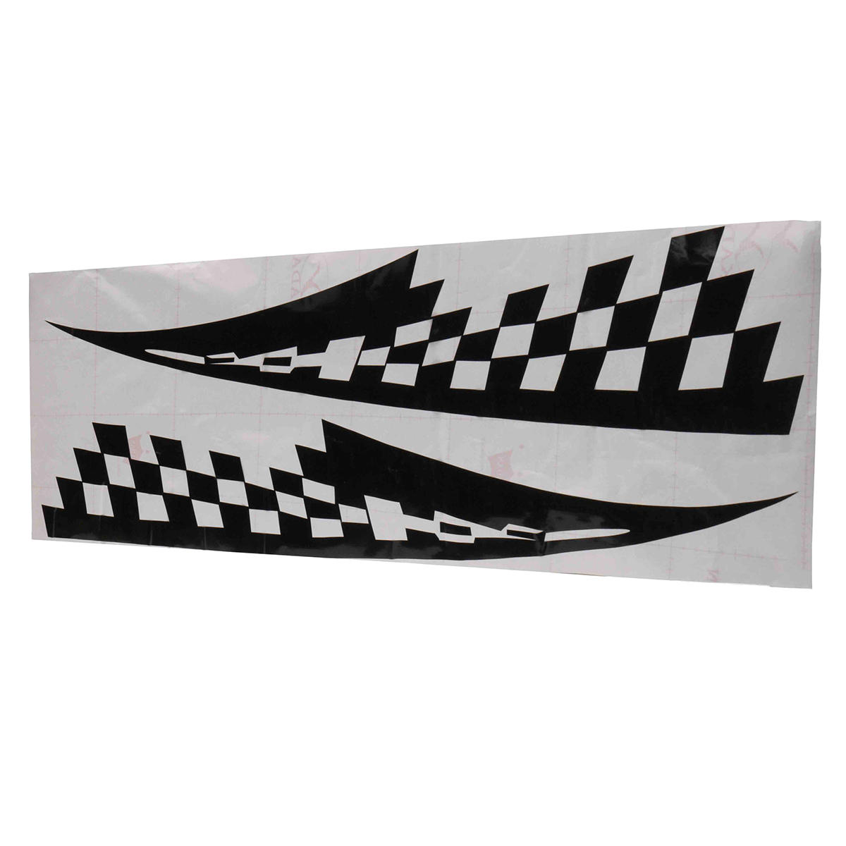 2st Auto Decal Vinyl Graphics Stickers Kap Decals Geruite Vlaggen Streep Zwart 17x77cm # CG169