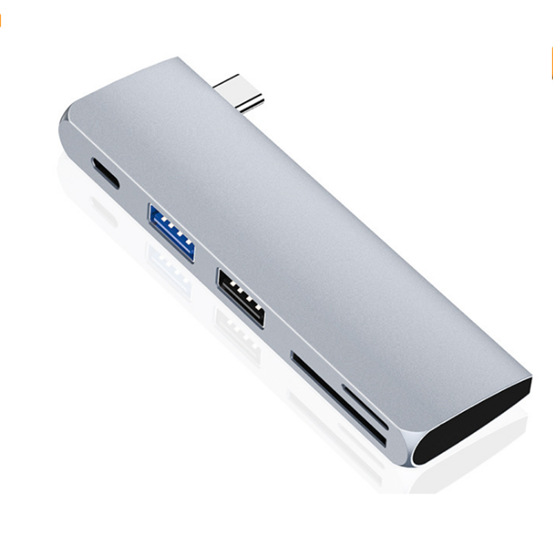 

HOWEI HW-TC40 5-в-1 USB-концентратор 5 Гбит / с USB3.0 USB2.0 Считыватель SD-TF карт Удлинитель для зарядки USB-C PD Удл