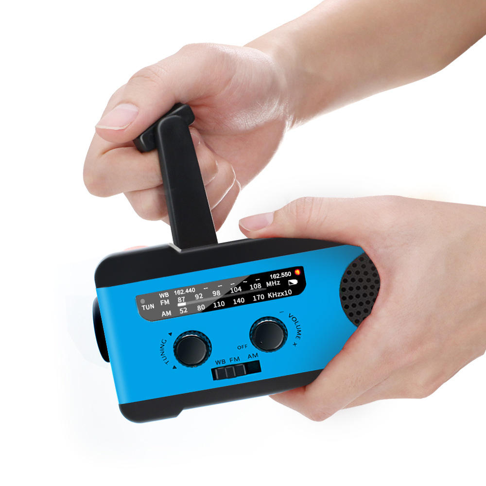 Ipree® Manueller Handkurbelgenerator Radio SOS Lighting Solarenergie-Handradio USB-Notruf-Ladegerät