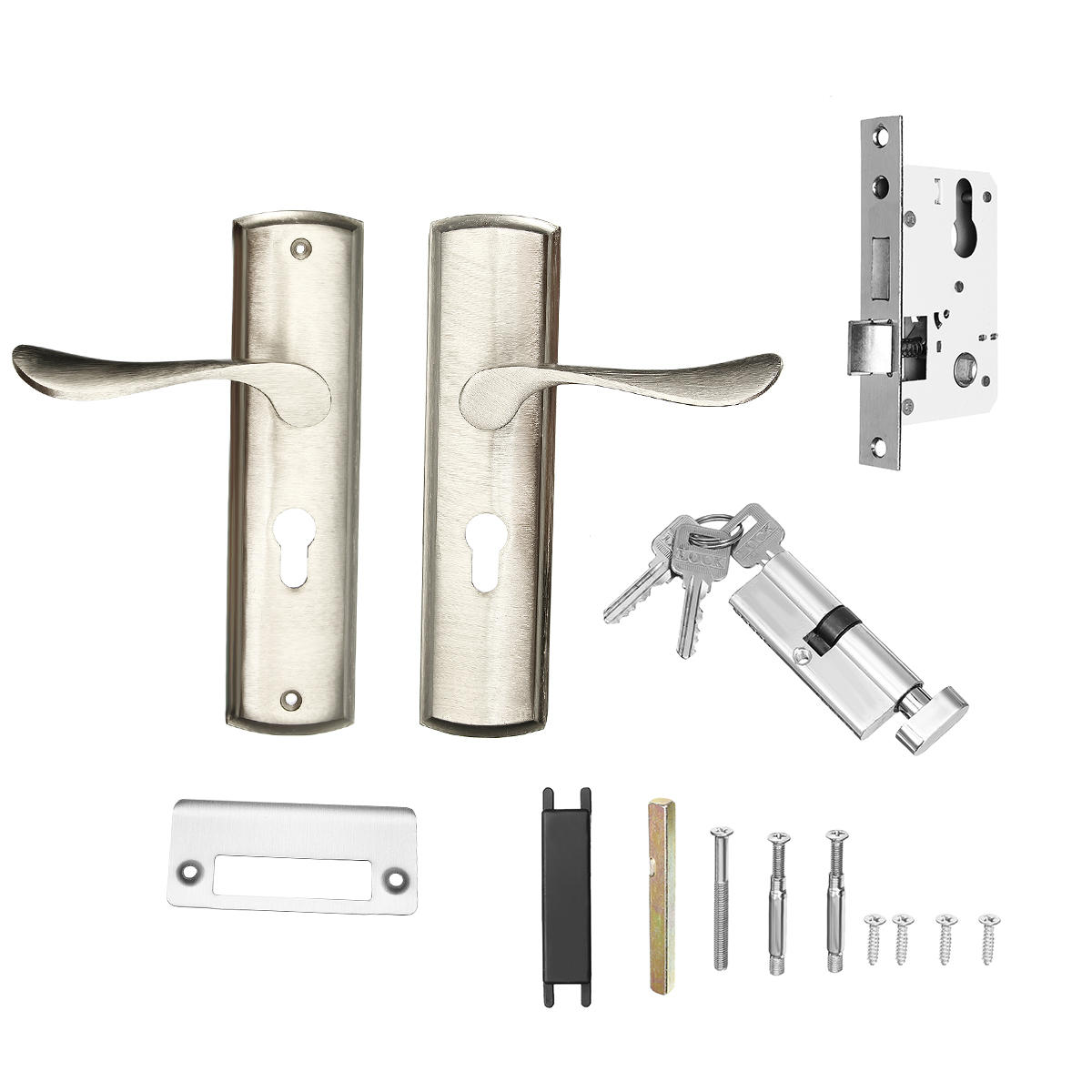 

Mechanical Door Lock Aluminum Alloy Security Handle Deadbolt Latch Home