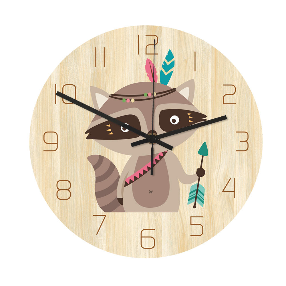 CC028 Creative Squirrel Pattern Wall Clock Mute Wall Clock Quartz Wall Clock For Home Office Decorations