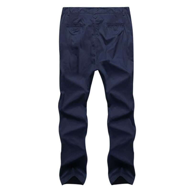 Mens regular fit trousers cargo chino business casual long pants slack ...