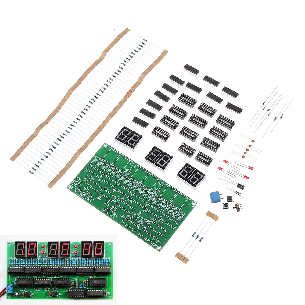 DIY Elektronische Kit 6 Bit Digitale Circuit Klok Productie Kit Vaardigheidswedstrijd Trainingsmateriaal