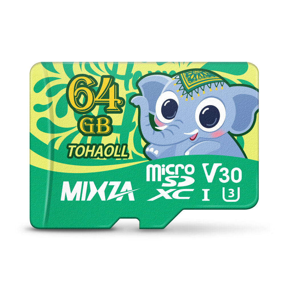 

MIXZA Elephant 32GB 64GB 128GB 256GB TF Memory Card Class 10 U1 U3 V30 Flash Drive for Mobile Phone DVR Carema GPS