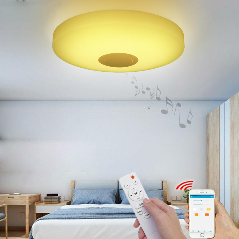 

48W Dimmable LED Music Ceiling Light bluetooth Speaker Down Fixture Lamp Modern