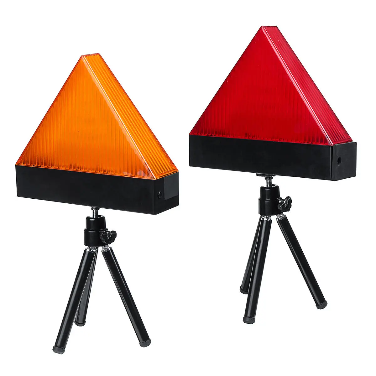 Universal rechargeable led car triangle warning strobe lights red/yellow with tripod emergency security flash