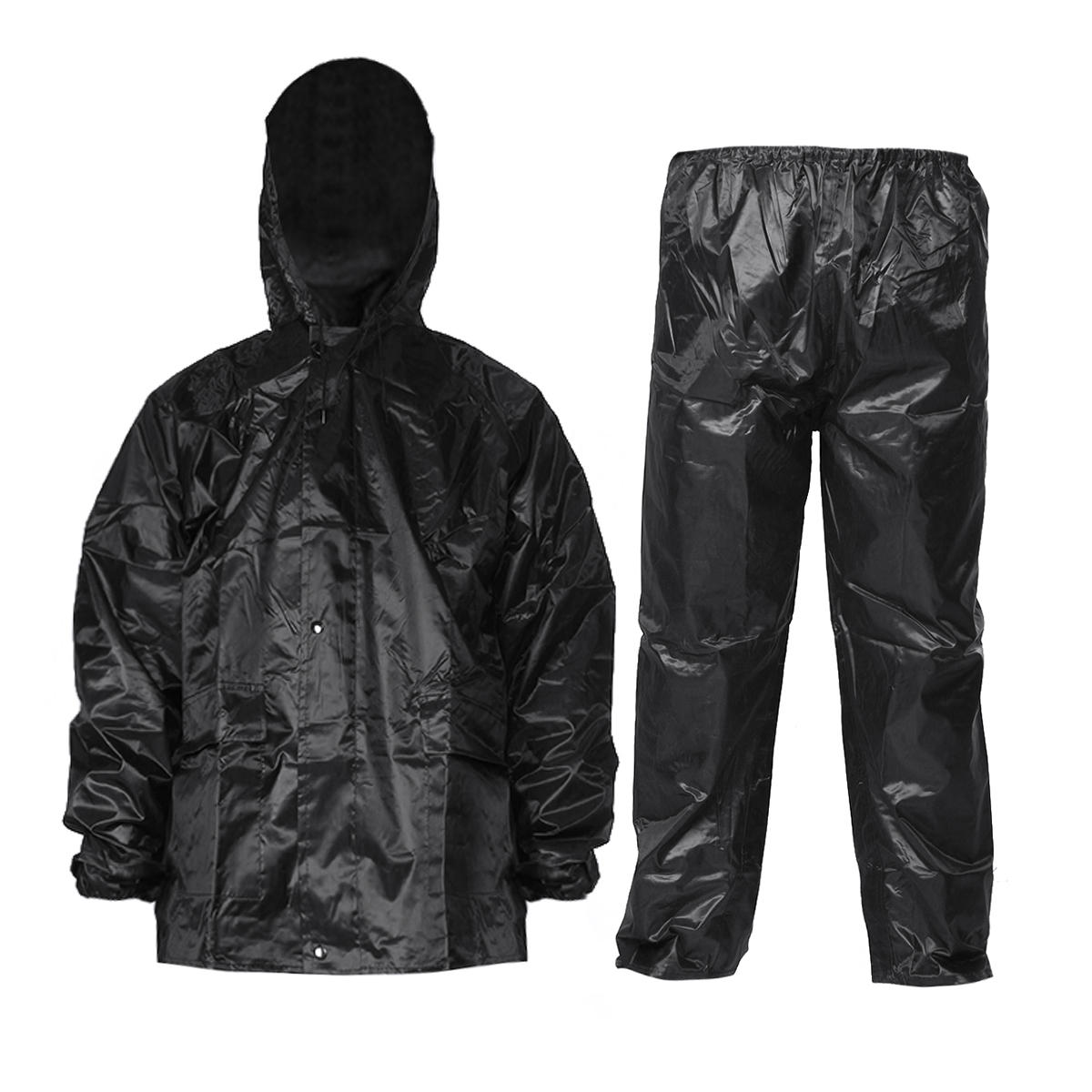 Conjunto de chuva impermeável e respirável para homens com capa de chuva refletiva e grande bolso para ciclismo, pesca, camping, casaco e calças