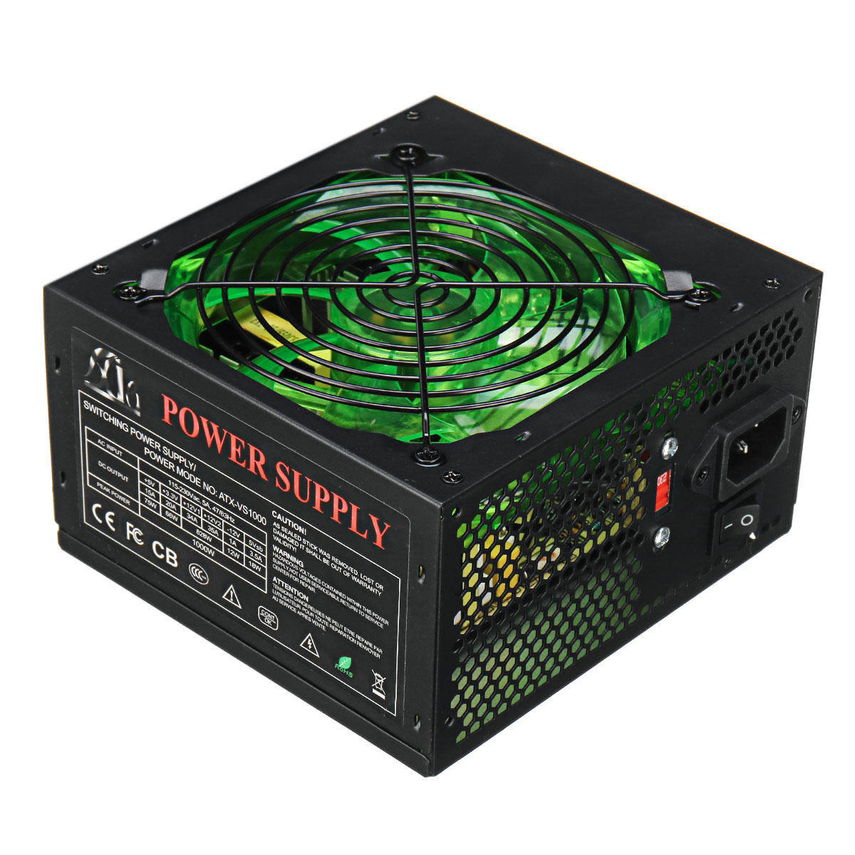 1000W Power Supply 120mm LED Fan 24 Pin PCI SATA ATX 12V Computer Power Supply for PC Compurter Case