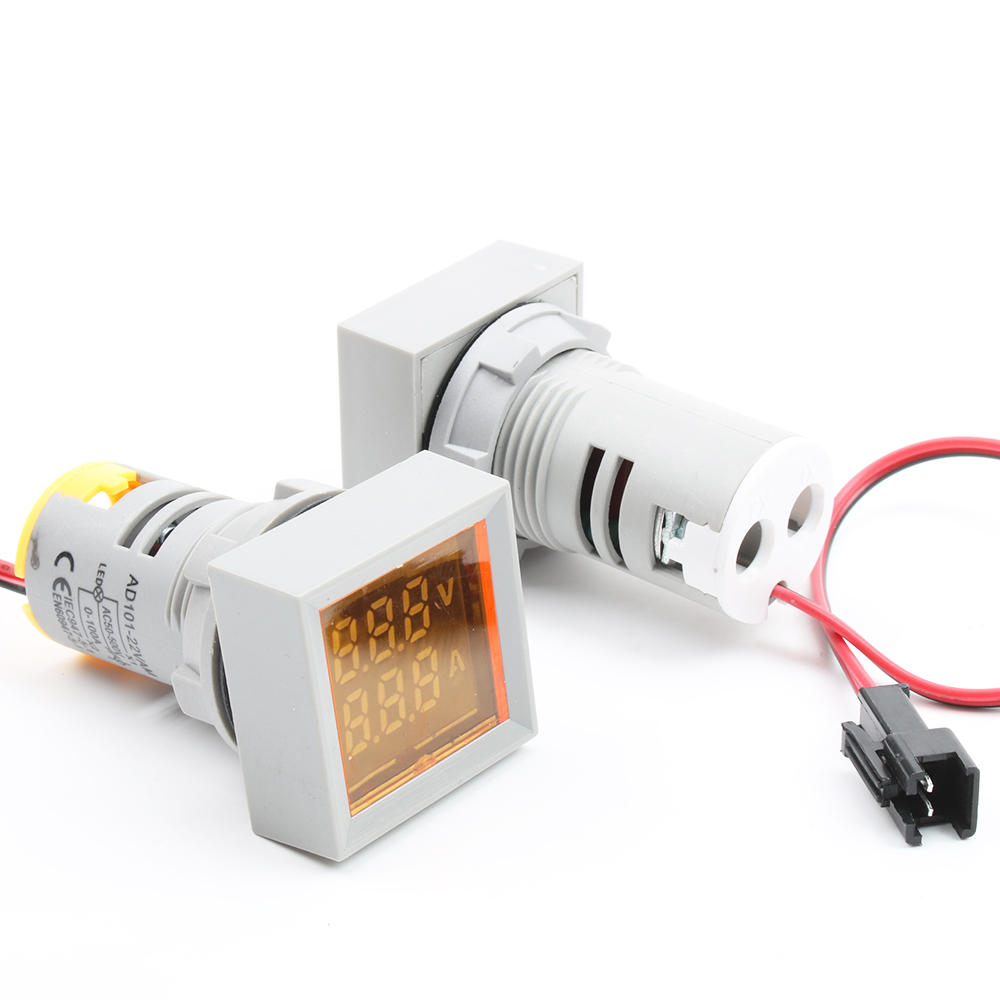 Mini voltímetro digital amperímetro 22 mm cuadrado AC 50-500V 0-100A 0 