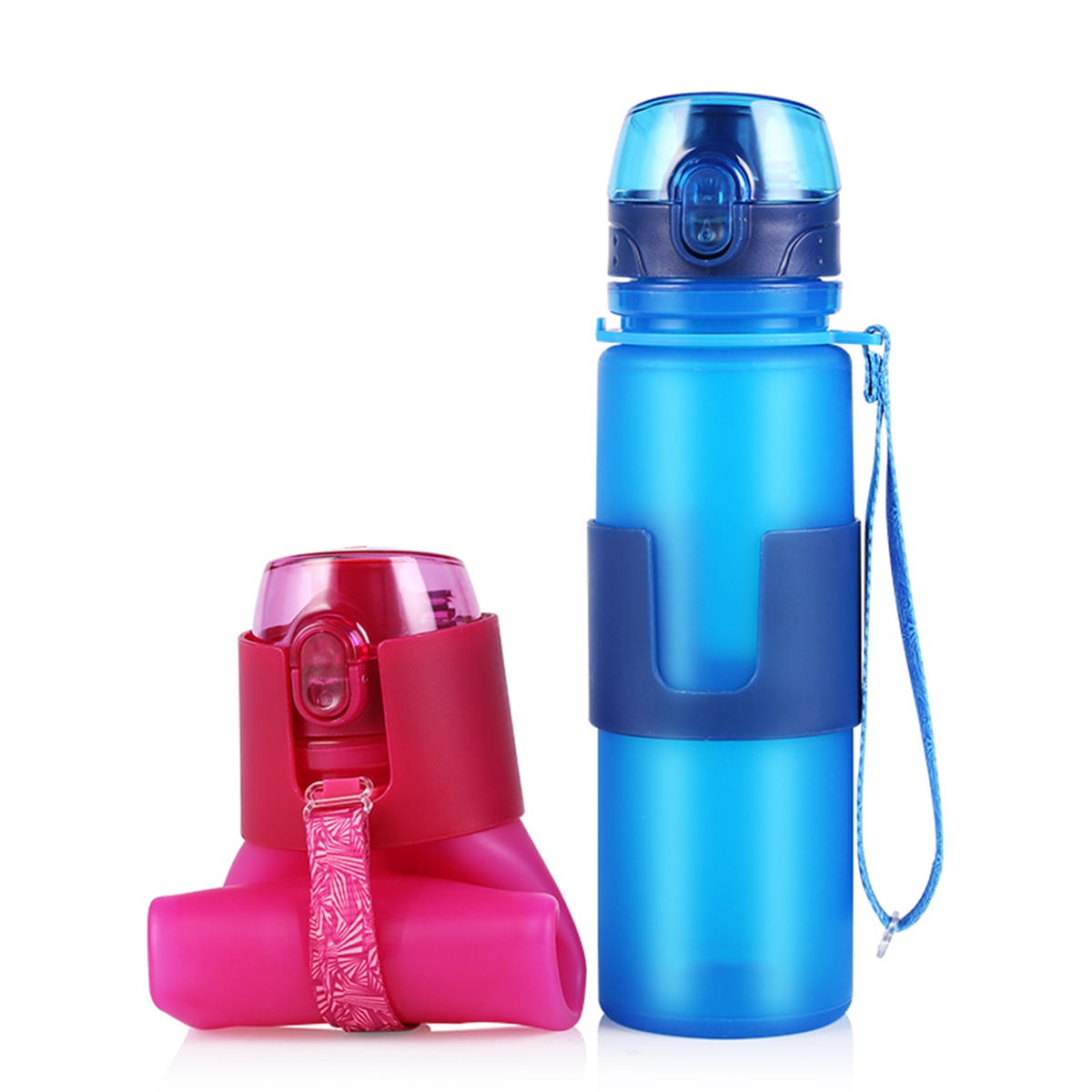 650ml Silicone Collapsible Sports Water Bottle Folding Drink Water Fitness Riding Running Kettle