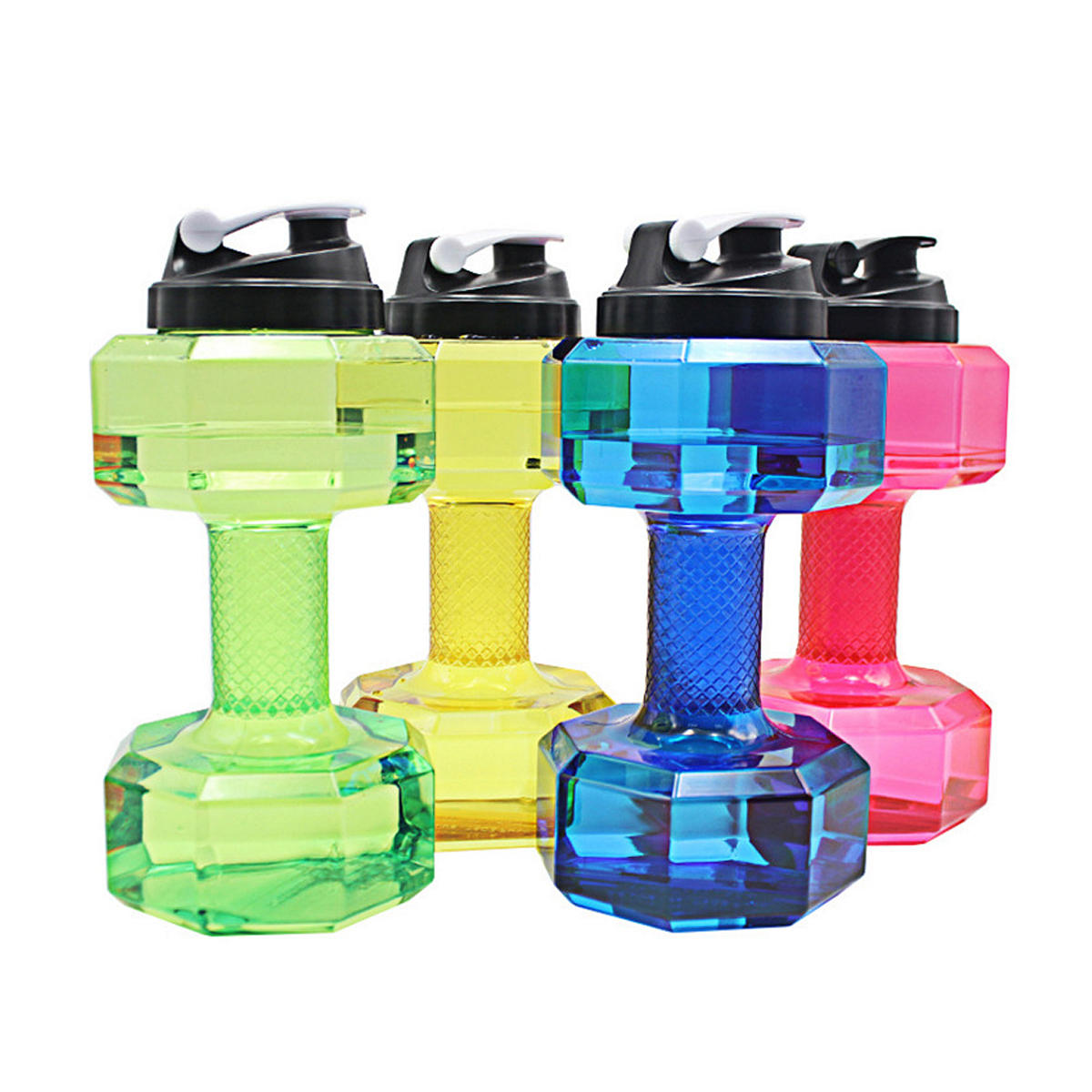 Bottiglie sportive unisex da 2,2 litri a prova di perdite e infrangibili in plastica per fare yoga, fitness, manubri e bollitore