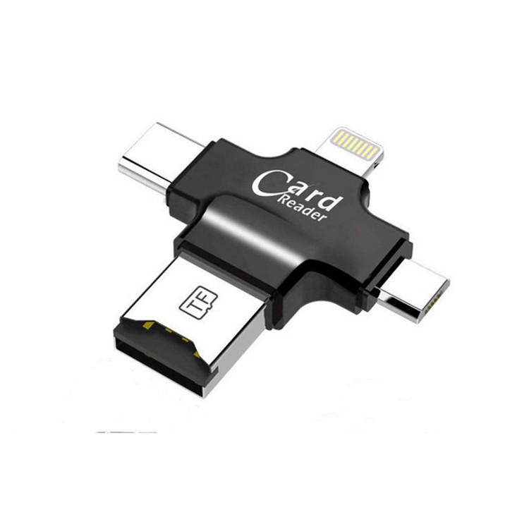 4-in-1 Multifunction TF Card Reader Lighting Android Type-c USB Interface for Hubsan ZINO H117S FIMI X8 SE RC Drone