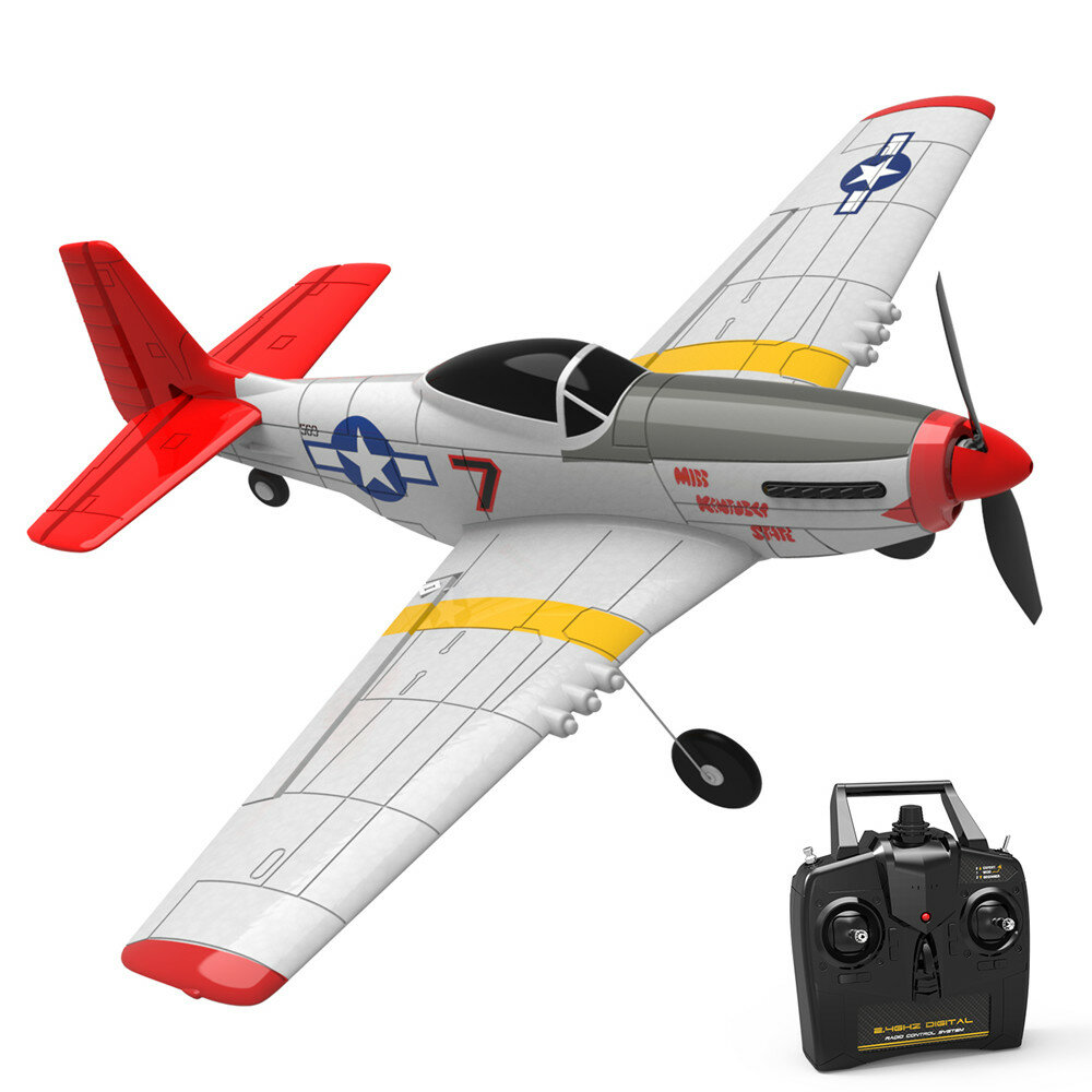 4CH Beginner Airplane With 6-Axies Gyro system And Rear Pusher RTF P51D 768-1 