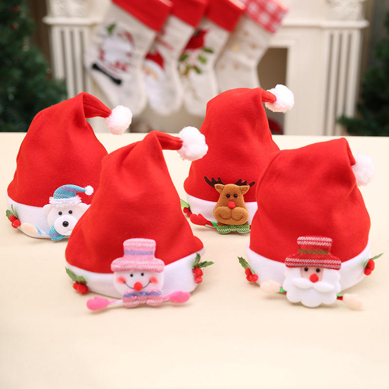 جميل الأطفال طفل عيد الميلاد سانتا كلوز قبعة سانتا كلوز الأيائل ثلج مهرجان زخرفة حزب عيد الميلاد